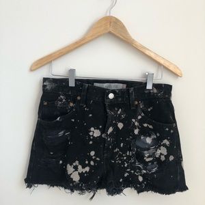 Levi Black/Bleached High Waisted Jean Shorts